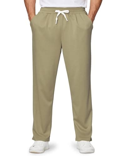 Gentle Mens Sweatpants with Pockets for Casual Wear and Workout 
| Alimens Open Bottom Sweat Pants with Drawstring for