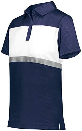 Holloway Ladies Prism Bold Polo 2Xl Navy/White - Stretchable Fabric, UV Protection, Versatile Style for Outdoor Activiti