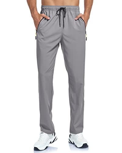 GAXIDES Men's Lightweight Breathable Quick Dry Fit Waterproof Hiking Pants for Camping Fishing Running Athletic Active