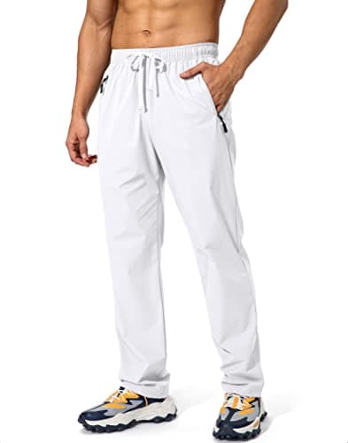 Pudolla Men's Elastic Waist Workout Jogging Pants for Fitness Enthusiasts with Zipper Pockets
| Pudolla Men's Athletic
