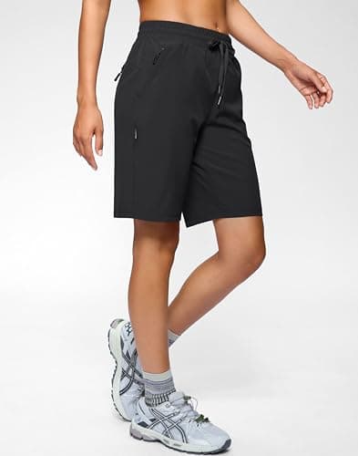 SANTINY Women's 7''/ 9'' Hiking Shorts for Casual Outdoor Activities with 3 Zipper Pockets Lightweight Quick Dry Attribu