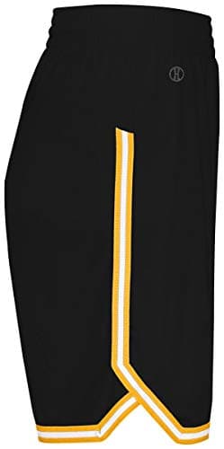 Holloway Ladies Retro Basketball Shorts 2XL Black/Light Gold/White - Authentic Design, Comfortable Fit, Durable Construc