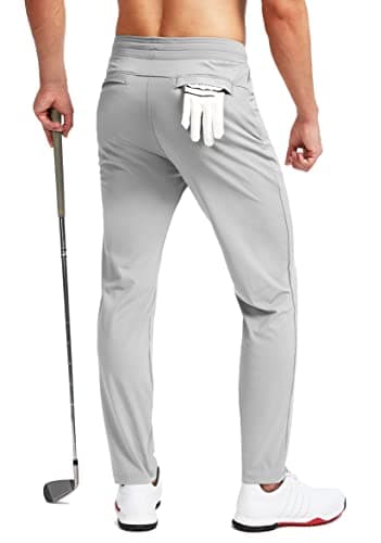 Pudolla Men's Stretch Sweatpants with Zipper Pockets Casual Joggers for Men Golf Slim Fit Work