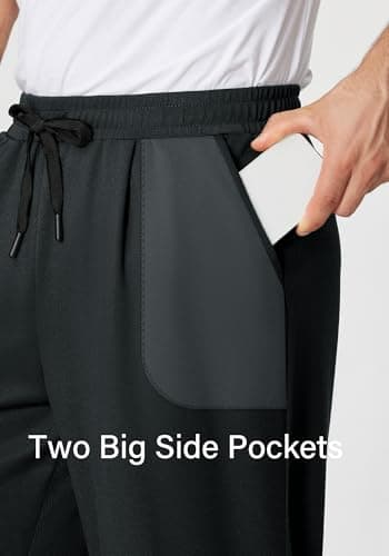 Gentle Mens Sweatpants with Pockets for Casual Wear and Workout 
| Alimens Open Bottom Sweat Pants with Drawstring for