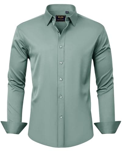 Men's Solid Long Sleeve Stretch Wrinkle-Free Formal Shirt J.VER Business Casual Button Down
| J.VER Men's Long Sleeve S