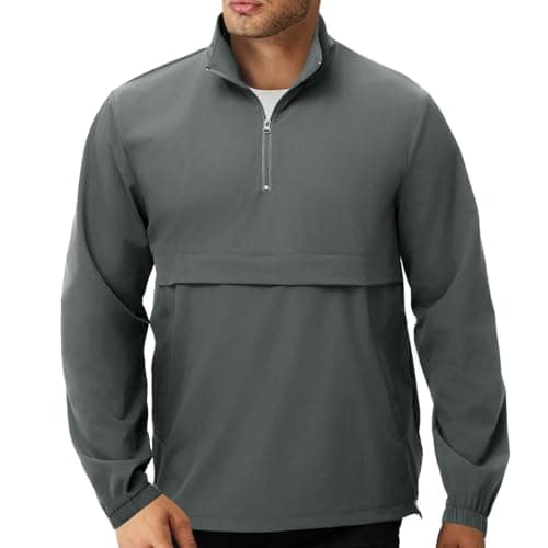 EDITCOZY Men's Lightweight Quarter Zip Pullover Casual Windbreaker for Running and Golf with Multiple Pockets
| EDITCOZ