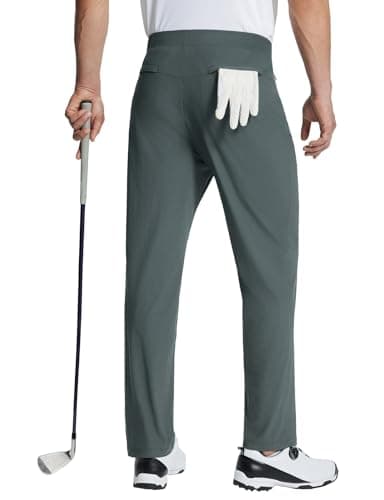 Baleaf Men's Stretch Relaxed Fit Golf Pants 30" Sweatpants with Zipper Pockets Casual Athletic.Work