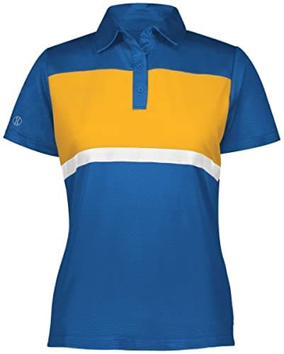 Holloway Sportswear Women's Prism Bold Polo XL Royal/Gold Lightweight Breathable Polo for Women's Outdoor Sports and Fit