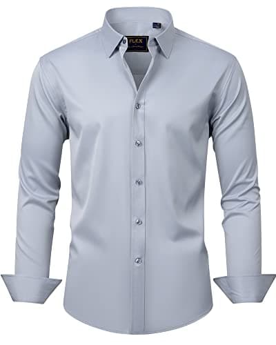 Men's Solid Long Sleeve Stretch Wrinkle-Free Formal Shirt J.VER Business Casual Button Down
| J.VER Men's Long Sleeve S