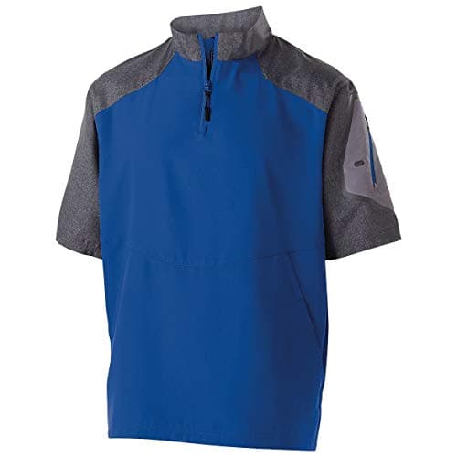 Holloway Raider Pullover Cage Jacket for Athletes - Weather-Resistant Quarter Zip Jacket with Sleeve Pocket