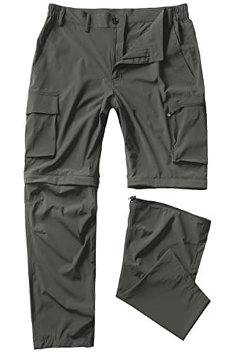 Gash Hao Mens Waterproof Hiking Quick Dry Fishing Pants Outdoor Lightweight Zip Off