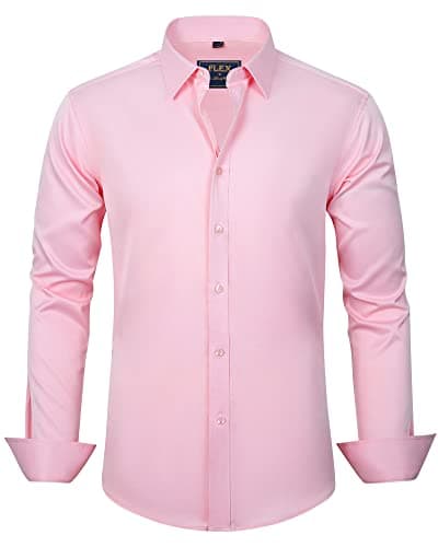 Men's Solid Long Sleeve Stretch Wrinkle-Free Formal Shirt J.VER Business Casual Button Down
| J.VER Men's Long Sleeve S