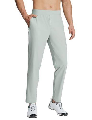 Baleaf Men's Stretch Relaxed Fit Golf Pants 30" Sweatpants with Zipper Pockets Casual Athletic.Work