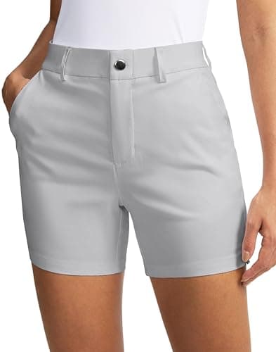 SANTINY Women's Quick Dry Stretch Golf Shorts with Pockets for Summer Casual Outdoor Hiking