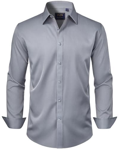 Men's Solid Long Sleeve Stretch Wrinkle-Free Formal Shirt J.VER Business Casual Button Down
| J.VER Men's Long Sleeve S