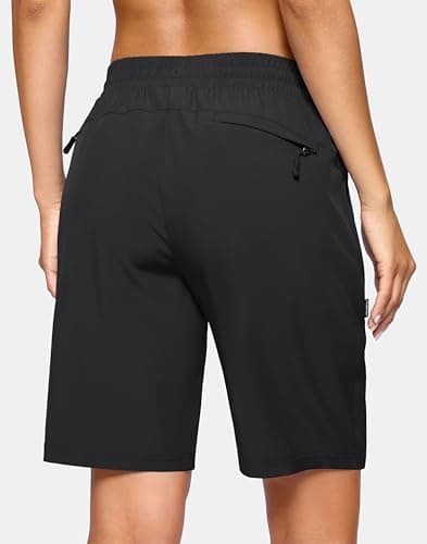 SANTINY Women's 7''/ 9'' Hiking Shorts for Casual Outdoor Activities with 3 Zipper Pockets Lightweight Quick Dry Attribu