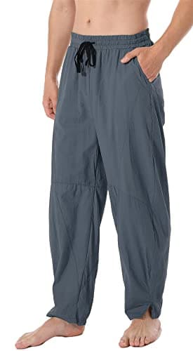 Perdontoo Men's Linen Cotton Loose Fit Casual Lightweight Elastic Waist Summer Beach Pants
| Men's Linen Cotton Loose F