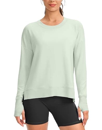 Soft and Comfortable Gradual Sweatshirt for Women Yoga Tops
| Buttery Soft Modal Pullover Shirts with Side Slit Thumb H