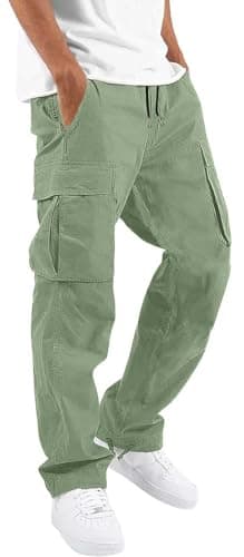 HUNGSON Mens Drawstring Casual Hiking Sweatpants for Men
| HUNGSON Mens Cotton Loose Straight Joggers Athletic Trousers