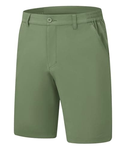 Rdruko Men's Golf Stretch Shorts for Casual Quick Dry Elastic Waist Flat Front 5 Pockets 9 Inch Inseam