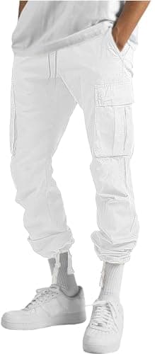 HUNGSON Mens Drawstring Casual Hiking Sweatpants for Men
| HUNGSON Mens Cotton Loose Straight Joggers Athletic Trousers
