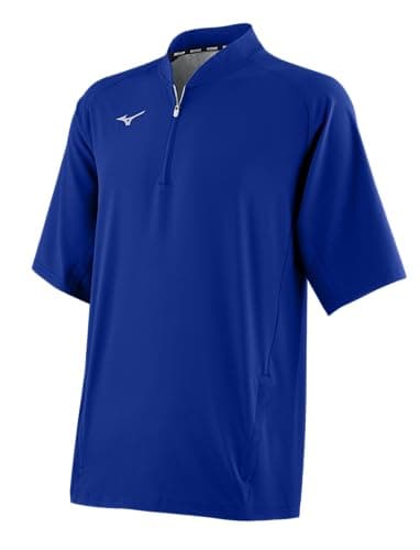 Mizuno Men's Gametime Short Sleeve Hitting Jacket for Baseball Players during Practice Sessions Lightweight and Breathab