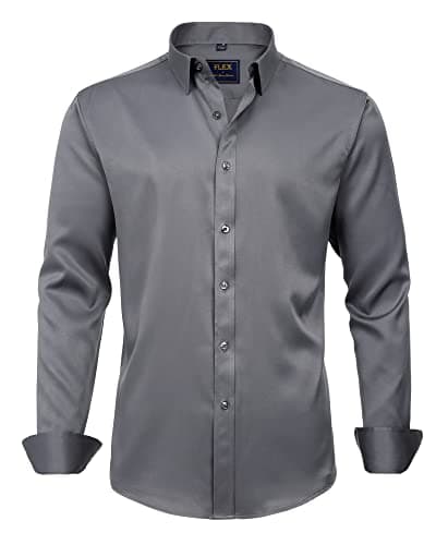 Men's Solid Long Sleeve Stretch Wrinkle-Free Formal Shirt J.VER Business Casual Button Down
| J.VER Men's Long Sleeve S