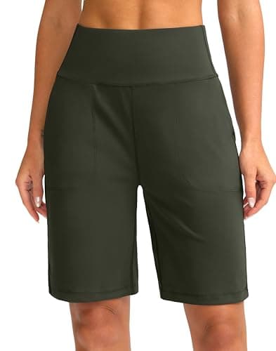 G Gradual High Waisted Bermuda Shorts for Yoga and Casual Wear | 9" Knee Length | 2 Big Pockets | Women's Shorts
G Gradu
