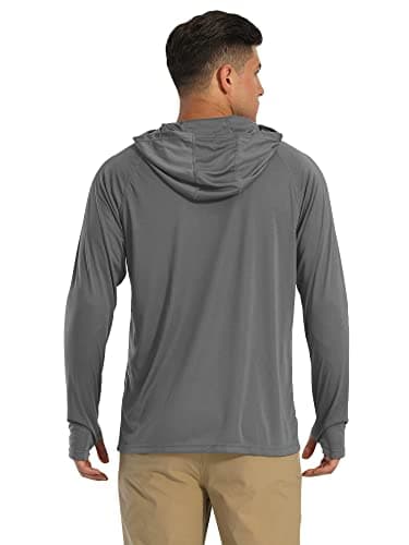UPF 50+ Men's Hooded Sun Protection T-Shirts for Fishing and Athletic Pursuits
| Men's Hooded UPF 50+ Sun Protection Lo