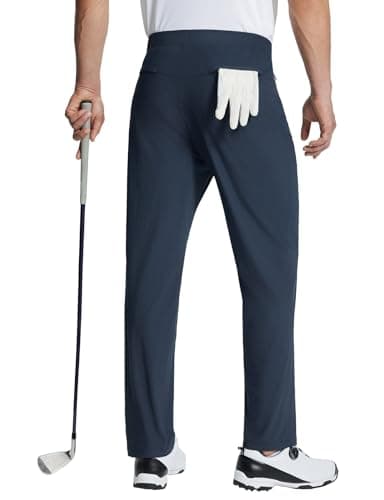 Baleaf Men's Stretch Relaxed Fit Golf Pants 30" Sweatpants with Zipper Pockets Casual Athletic.Work