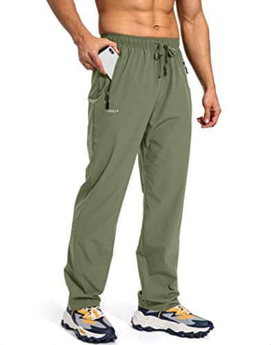 Pudolla Men's Elastic Waist Workout Jogging Pants for Fitness Enthusiasts with Zipper Pockets
| Pudolla Men's Athletic