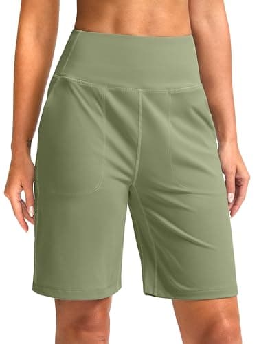 G Gradual High Waisted Bermuda Shorts for Yoga and Casual Wear | 9" Knee Length | 2 Big Pockets | Women's Shorts
G Gradu
