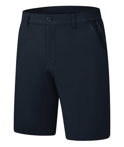 Rdruko Men's Golf Stretch Shorts for Casual Quick Dry Elastic Waist Flat Front 5 Pockets 9 Inch Inseam
