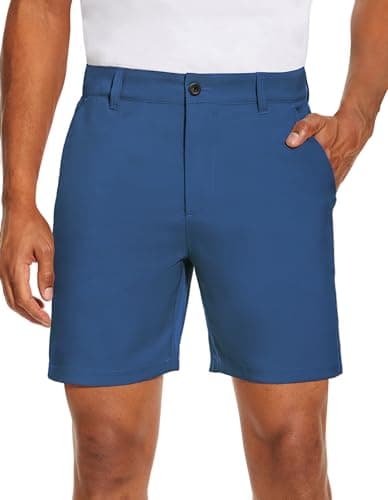 Men's PULI Golf Dress Shorts Flat Front Hybrid 7 Inch Lightweight Quick Dry Chino Casual with Pockets
| PULI Men's Golf