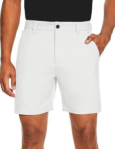 Men's PULI Golf Dress Shorts Flat Front Hybrid 7 Inch Lightweight Quick Dry Chino Casual with Pockets
| PULI Men's Golf