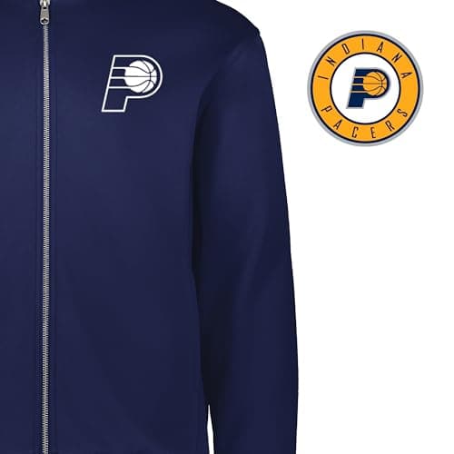 Holloway Men's NBA Indiana Pacers Full Zip Lightweight Basketball Apparel - Sports Jacket for Athletes, Gym and Game Day