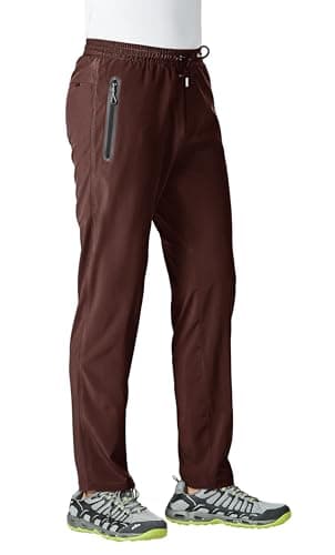 TBMPOY Men's Lightweight Hiking Travel Pants Breathable Athletic Joggers Zipper Pockets  
TBMPOY Men's Lightweight Hikin