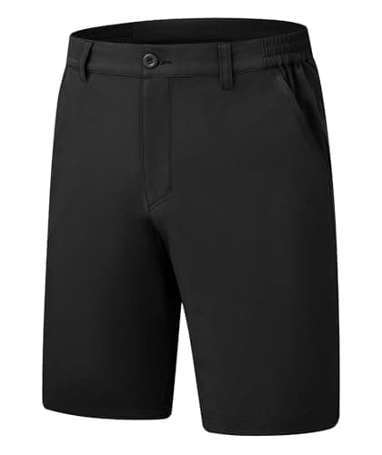 Rdruko Men's Golf Stretch Shorts for Casual Quick Dry Elastic Waist Flat Front 5 Pockets 9 Inch Inseam
