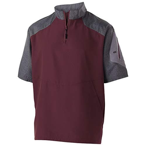 Holloway Raider Pullover Cage Jacket for Athletes - Weather-Resistant Quarter Zip Jacket with Sleeve Pocket