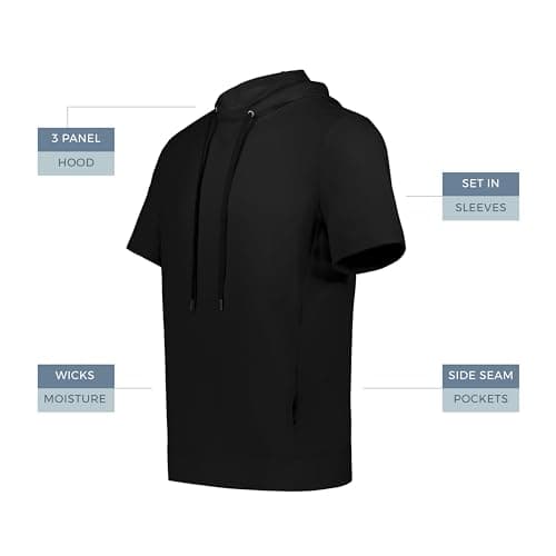 Holloway Ventura Soft Knit Short Sleeve Hoodie - Athletic Sweatshirt for Men Training Gym Casual Wear