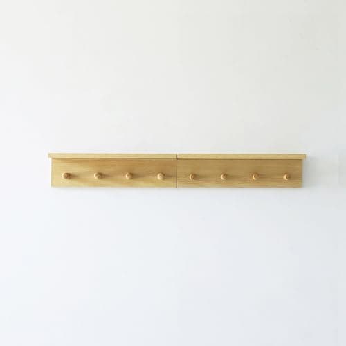 Sturdy Oak Finish Wall Mount Coat Rack with Shelf Save Indoor Space Suitable for Entryway, Mudroom, Kitchen, Bathroom