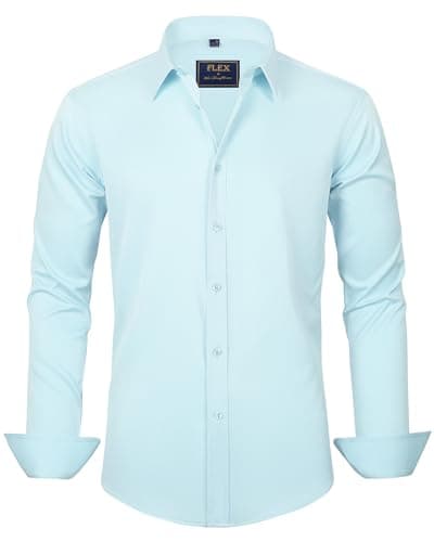 Men's Solid Long Sleeve Stretch Wrinkle-Free Formal Shirt J.VER Business Casual Button Down
| J.VER Men's Long Sleeve S