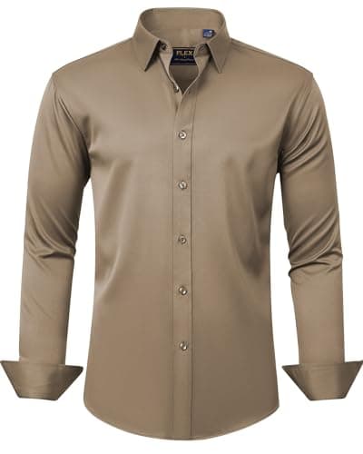 Men's Solid Long Sleeve Stretch Wrinkle-Free Formal Shirt J.VER Business Casual Button Down
| J.VER Men's Long Sleeve S