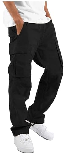 HUNGSON Mens Drawstring Casual Hiking Sweatpants for Men
| HUNGSON Mens Cotton Loose Straight Joggers Athletic Trousers