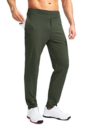 Pudolla Men's Stretch Golf Pants with Zipper Pockets Slim Fit Casual Joggers
| Pudolla Men's Golf Sweatpants Zipper Poc