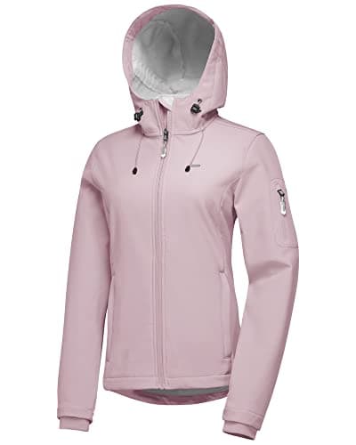 Women's 33,000ft Softshell Jacket, Fleece Lined Warm Windproof Coat for Outdoor Hiking
| 33,000ft Women's Softshell Hoo