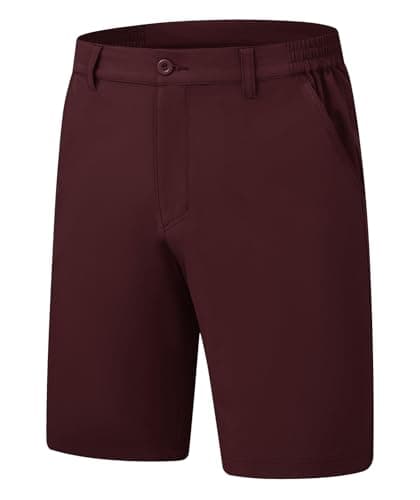 Rdruko Men's Golf Stretch Shorts for Casual Quick Dry Elastic Waist Flat Front 5 Pockets 9 Inch Inseam