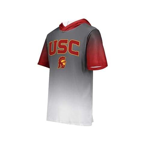 Holloway Men's NCAA Collegiate Short Sleeve Gradient Cotton-Touch Hoodie - Official Team Apparel for Men's Game Day Comf