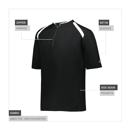 Holloway Clubhouse Short Sleeve Pullover Cage Jacket for Men in Office Casual Wear Lightweight Breathable Comfortable