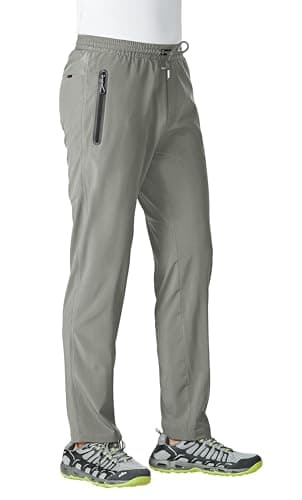 TBMPOY Men's Lightweight Hiking Travel Pants Breathable Athletic Joggers Zipper Pockets  
TBMPOY Men's Lightweight Hikin